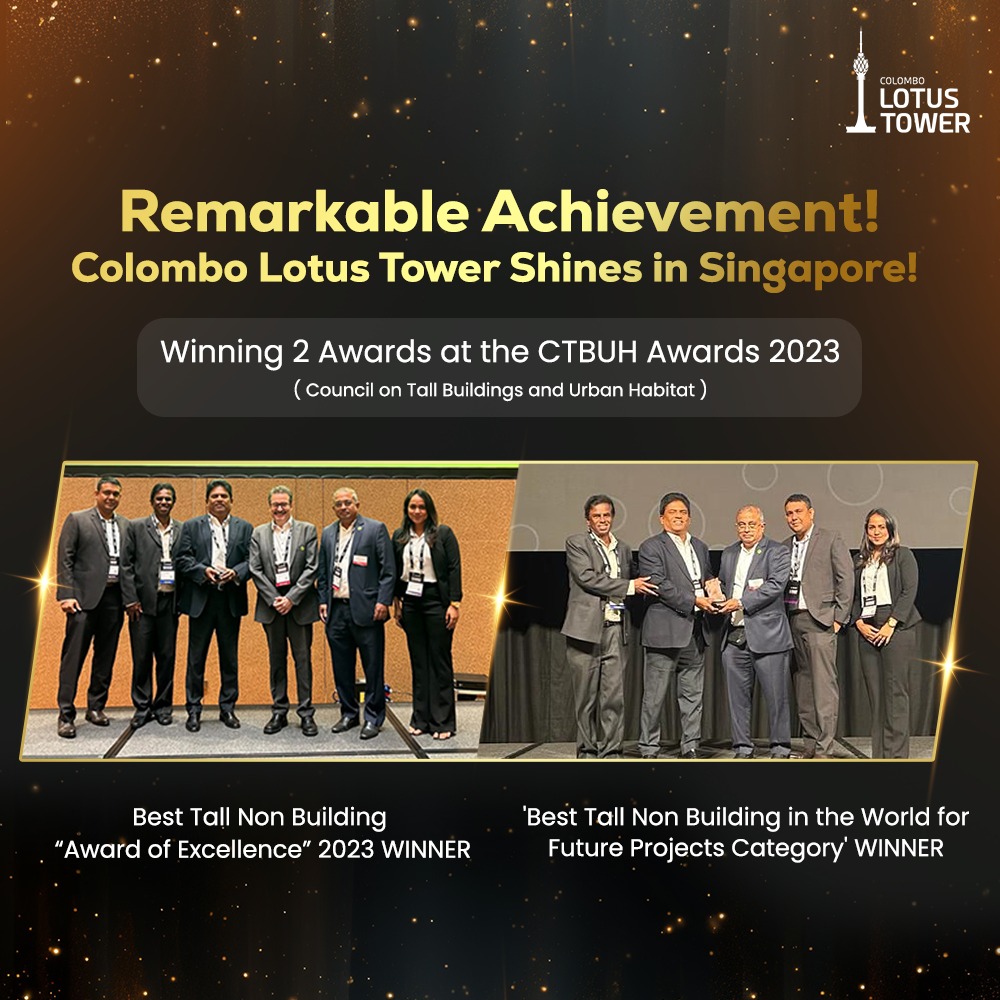 Colombo Lotus Tower Clinches 2023 CTBUH World Award in Singapore